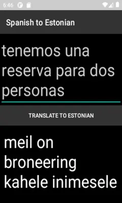 Spanish to Estonian Translator android App screenshot 1